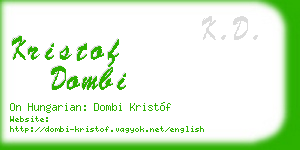 kristof dombi business card